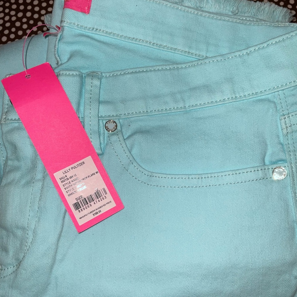 Lilly Pulitzer NWT 27 1/2" South Ocean Crop Flare Pants Whisper Blu Size 00 - Picture 16 of 16